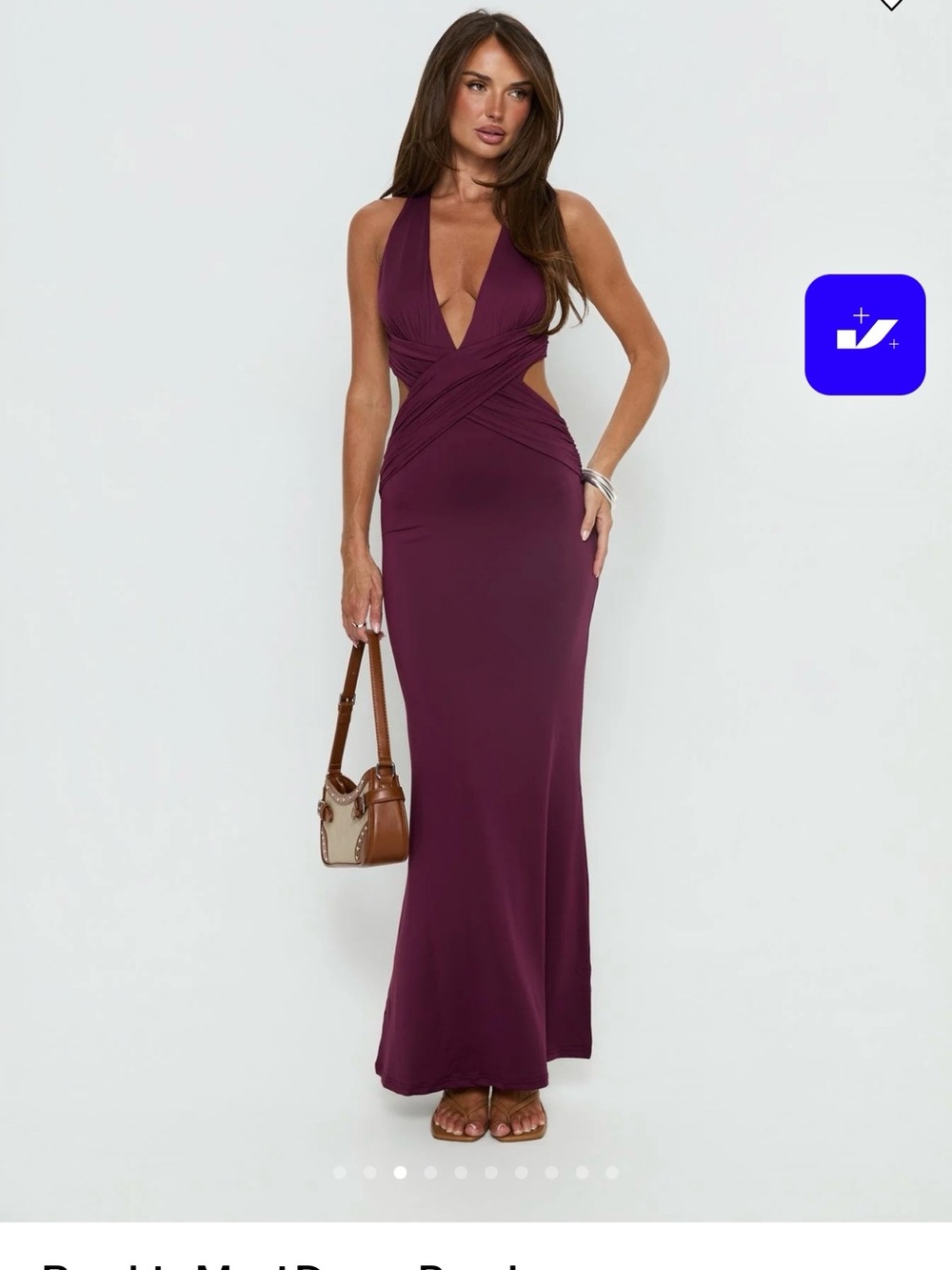 Princess Polly Plum Halter Maxi Dress with Crisscross Waist